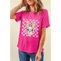Rose Red Plaid Bubble Gum Rabbit Graphic Eater T Shirt - M thumbnail