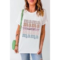 White mama Lettering Printed Crew Neck Tee - M thumbnail