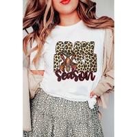 White Crawfish Season Leopard Letter Graphic Tee - XL thumbnail