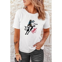 White Cowboy Howdy Embroidered Western Fashion T Shirt - XL thumbnail