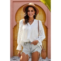 Azura Exchange Eyelet Button Down Top - M thumbnail