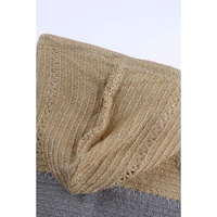 Azura Exchange Zipped Front Colorblock Hollow-out Knit Hoodie - 2XL thumbnail