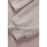 Azura Exchange Waffle Knit Buttons Ruffled Hooded Top - XL thumbnail