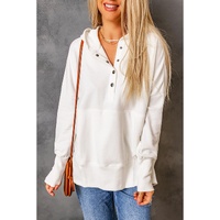 Azura Exchange Batwing Sleeve Henley Hoodie with Pockets - L thumbnail