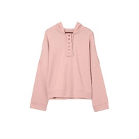 Azura Exchange Button Solid Patchwork Trim Hoodie - XL thumbnail