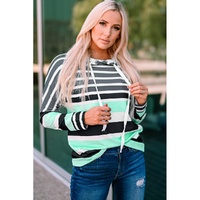 Azura Exchange Striped Drawstring Long Sleeve Hoodie - 2XL thumbnail