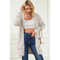 White Rainbow Popcorn Speckles Open Front Cardigan - S thumbnail