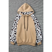 Azura Exchange Leopard Bishop Sleeve Hooded Sweatshirt - M thumbnail