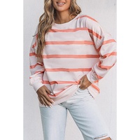 Azura Exchange Drop Shoulder Pullover Sweatshirt with Striped Pattern - M thumbnail