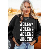 Black JOLENE Ribbed Corded Oversized Sweatshirt - XL thumbnail