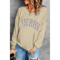 Azura Exchange MERRY Leopard Print Long Sleeve Graphic Sweatshirt - S thumbnail