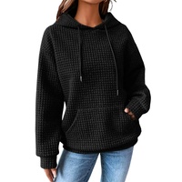 Azura Exchange Lattice Textured Kangaroo Pocket Hoodie - S thumbnail