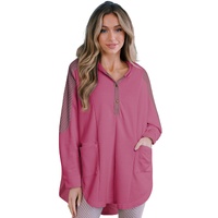 Azura Exchange Oversized Patchwork Henley Hoodie - L thumbnail