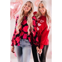 Azura Exchange Hearts Print Crewneck Sweatshirt - M thumbnail