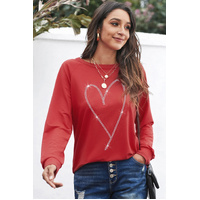 Azura Exchange Heart Shaped Long Sleeve Sweatshirt - S thumbnail