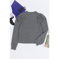 Azura Exchange Vintage Washed Puff Sleeve Sweatshirt - L thumbnail