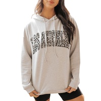 Azura Exchange Leopard Letter Graphic Hooded Sweatshirt - S thumbnail