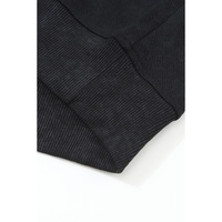 Black Drop Shoulder Crew Neck Pullover Sweatshirt - XL thumbnail