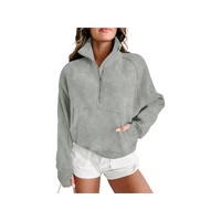 Azura Exchange Stand Collar Ribbed Sleeve Sweatshirt - L thumbnail