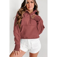 Azura Exchange Stand Collar Ribbed Sleeve Sweatshirt - S thumbnail