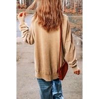 Azura Exchange Oversized Khaki Drop Shoulder Sweatshirt - M thumbnail