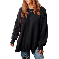 Azura Exchange Oversized Ribbed Trim Sweatshirt - M thumbnail