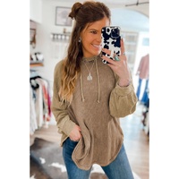 Azura Exchange Waffled Expose Seam Drawstring Hoodie - M thumbnail