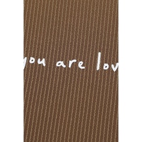 Khaki You Are Loved Print Corduroy Sweatshirt - L thumbnail