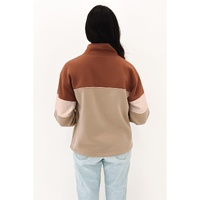 Azura Exchange Color Block Zip Mock Neck Pocketed Sweatshirt - XL thumbnail