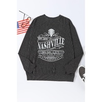 Azura Exchange NASHVILLE MUSIC CITY Corded Graphic Sweatshirt - S thumbnail