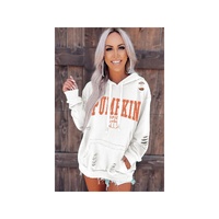 Azura Exchange Pumpkin Spice Distressed Hoodie - L thumbnail