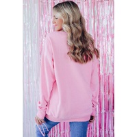 Peach Blossom Merry Every Thing Glitter Slogan Sweatshirt - L thumbnail