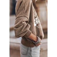 Azura Exchange Autumn Pumpkin Print Drop Shoulder Sweatshirt - L thumbnail