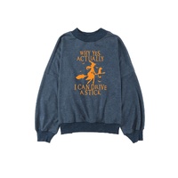 Azura Exchange Halloween Letter Graphic Drop Shoulder Sweatshirt - S thumbnail