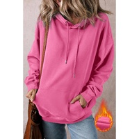 Bonbon Fleece Lined Kangaroo Pocket Drawstring Chunky Hoodie - 2XL thumbnail