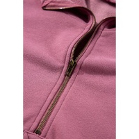 Valerian Fleece Lined Half Zipper Kangaroo Pockets Loose Hoodie - 2XL thumbnail