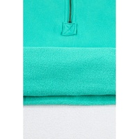 Aruba Blue Fleece Lined Half Zipper Kangaroo Pockets Loose Hoodie - 2XL thumbnail