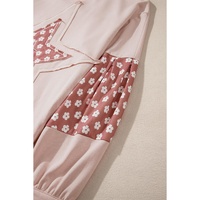 Delicacy Floral Patchwork Star Pattern Drawstring Hoodie - L thumbnail