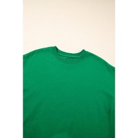 Dark Green Solid Classic Crewneck Pullover Sweatshirt - 2XL thumbnail