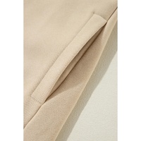 Apricot Solid Fleece Lined Drop Shoulder High Low Sweatshirt - 2XL thumbnail