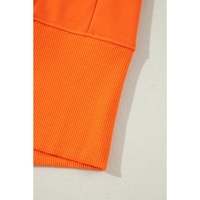 Carrot Exposed Seam Drop Shoulder Round Neck Sweatshirt with Slits - 2XL thumbnail