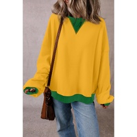 Ginger Color Block Patch Drop Shoulder Oversized Sweatshirt - 2XL thumbnail