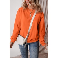 Russet Orange Solid Fleece Lined Drop Shoulder Terry Sweatshirt - 2XL thumbnail