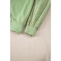 Mist Green Solid Patchwork Sleeve Round Neck Sweatshirt - 2XL thumbnail