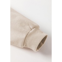 Parchment Knit Crochet Exposed Seam Ribbed Trim Sweatshirt - L thumbnail