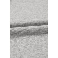 Light Grey Solid Kangaroo Pocket Half Zipper Oversized Hoodie - 2XL thumbnail