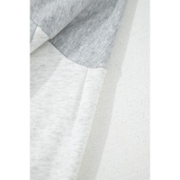Gray Half Zipper Collared Drop Shoulder Side Slits Sweatshirt - M thumbnail