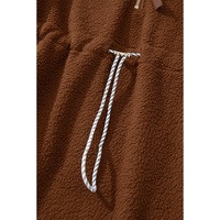 Brown Half Zip Fleece Pullover Sweatshirt - L thumbnail