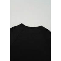 Black Rainbow Colorblock Striped Pullover Sweatshirt - S thumbnail