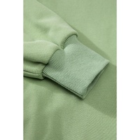 Smoke Green Solid O Neck High Low Hem Pullover Sweatshirt - L thumbnail